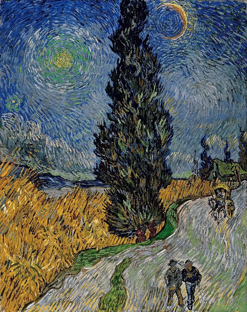 256-Vincent van Gogh-Strada con cipresso e stella - Kröller-Müller Museum, Otterlo  